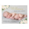 Elegant Gold Pink Floral Photo Birth Announcement
