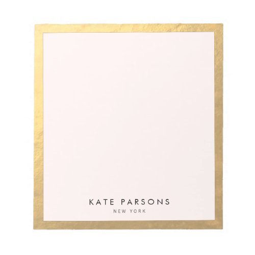 Elegant Gold Pink Notepad