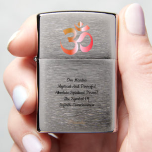 Elegant Gold Pink Om Symbol Quote Classic  Zippo Lighter