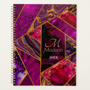 Elegant gold pink purple glitter girly planner