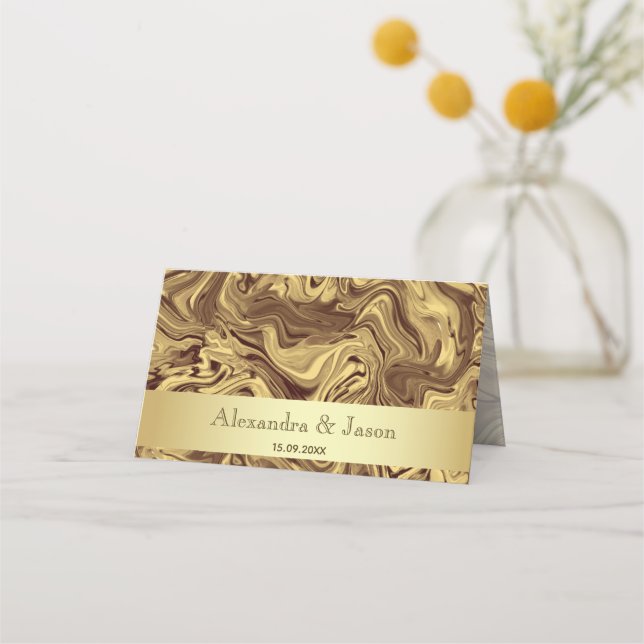 Elegant Gold Place Card (Back)