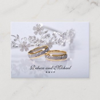 Elegant Gold / Platinum Wedding Band Rsvp Card by AV_Designs at Zazzle