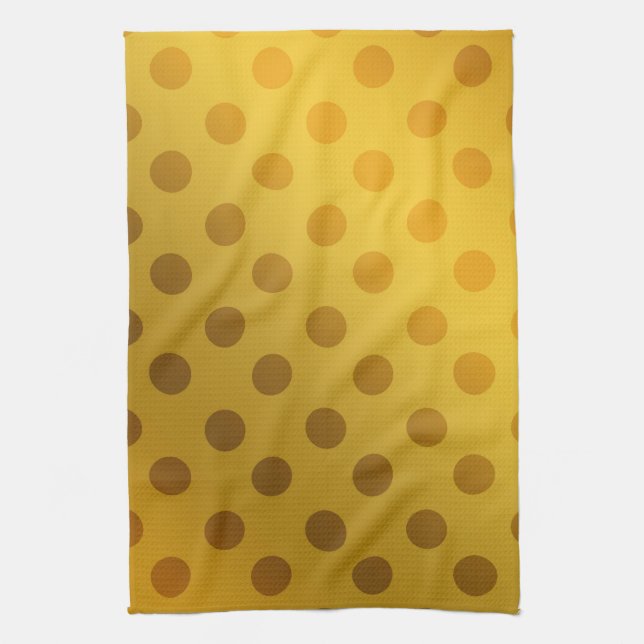 Elegant Gold Polka Dot Design Table & Kitchen Towel (Vertical)