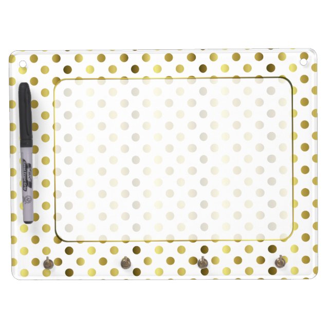 Elegant Gold Polka Dot Dry Erase Board (Front)