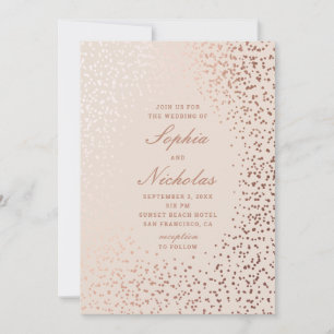 Elegant gold polka dots. Classic modern wedding Invitation