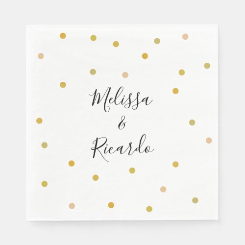 Elegant Gold Polka Dots Napkins