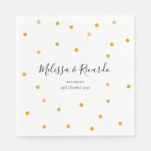 Elegant Gold Polka Dots Wedding Napkins
