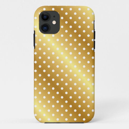 Elegant Gold Polkadot iPhone Case