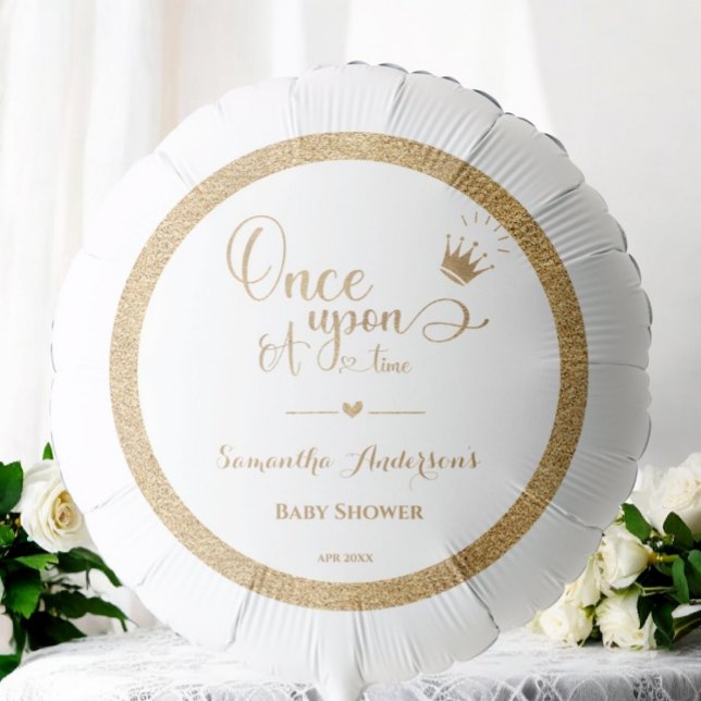 Elegant Gold Princess Once Upon A Time Baby Shower Balloon (Creator Uploaded)