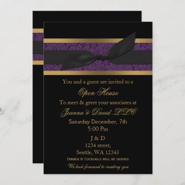 Elegant Gold purple Corporate party Invitation