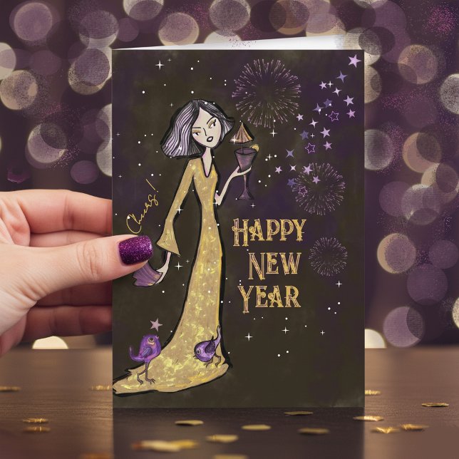 Elegant Gold & Purple New Year Card | Corporate (Elegant Gold & Purple New Year Card | Corporate)