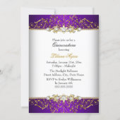 Elegant Gold Purple Vintage Glamour Quinceanera Invitation (Back)