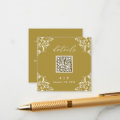 Elegant Gold QR Code Wedding Details Enclosure Card | Zazzle