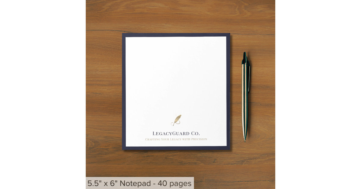 Elegant Gold Quill Notepad Zazzle