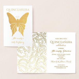 Elegant Gold Quinceanera Invitation