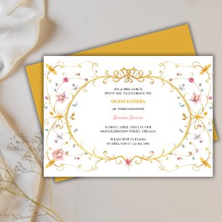 Elegant Gold Quinceañera Royal Birthday Party