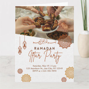 Elegant Gold Ramadan Iftar Invitation with photo 