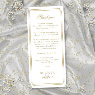 Elegant Gold Reception Thank You Place Card