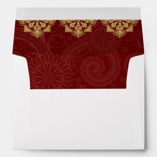 Elegant Gold  Red Ganesha Indian Wedding Envelope