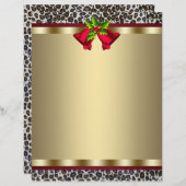 Elegant Gold Red Leopard Christmas Letterhead (Front/Back)