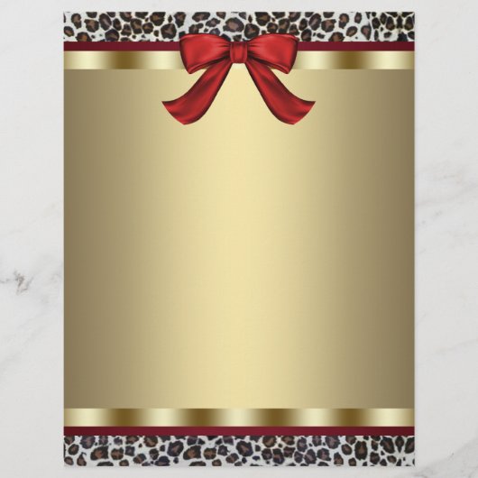 Elegant Gold Red Leopard Letterhead (Front)