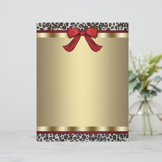 Elegant Gold Red Leopard Letterhead (Standing Front)