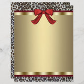 Elegant Gold Red Leopard Letterhead (Front/Back)
