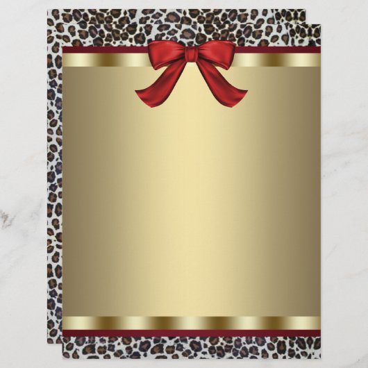 Elegant Gold Red Leopard Letterhead (Front/Back)