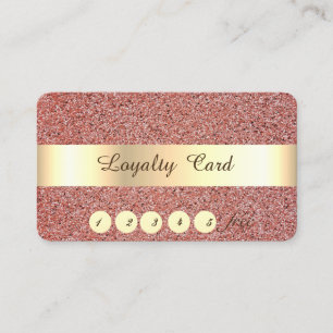 Elegant ,Gold, Red Marble, Confetti Loyalty Card