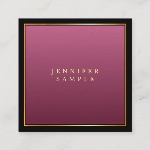 Elegant Gold Red Professional Sophisticated Luxury Square Business Card