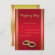 Elegant Gold & Red, Wedding Rings Wedding