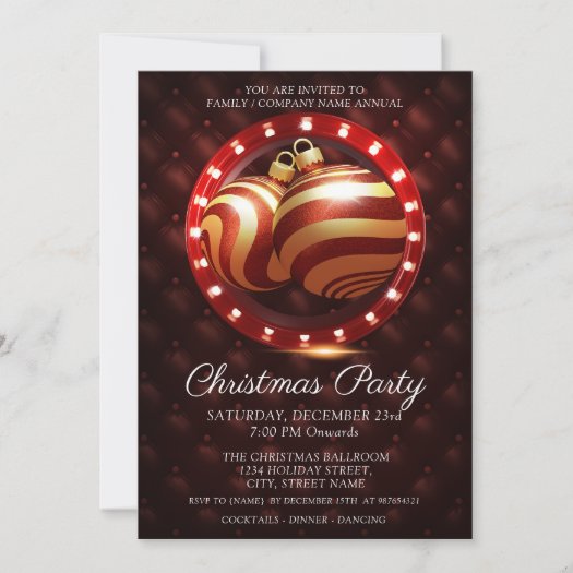 Elegant Gold Red White Corporate Christmas Party  