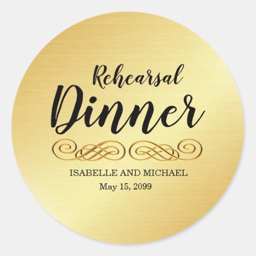 Elegant Gold Rehearsal Dinner Envelope Seals