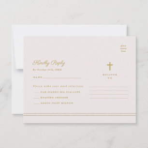 Elegant Gold Religious Baptism & Christening RSVP Invitation
