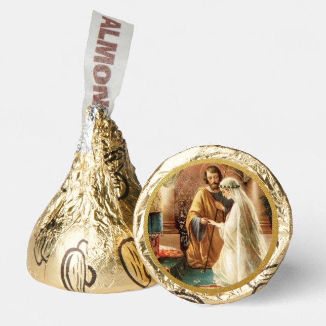 Elegant Gold Religious Catholic Wedding Hershey®'s Kisses® (Front)