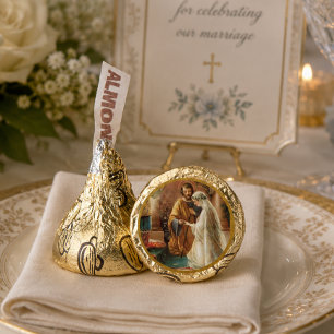 Elegant Gold Religious Catholic Wedding Hershey®'s Kisses®