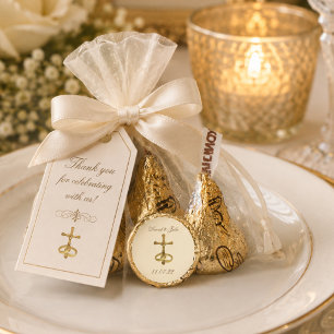 Elegant Gold Religious Catholic Wedding Rings Hershey®'s Kisses®