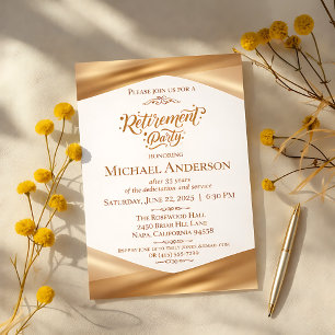 Elegant Gold Retirement Party  Acrylic Invitations