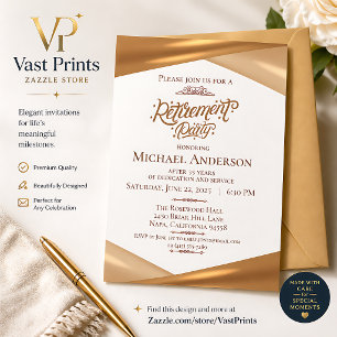 Elegant Gold Retirement Party Invitation