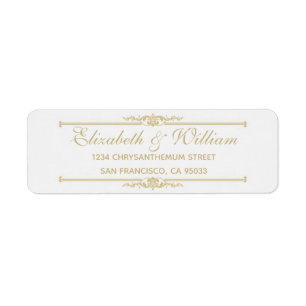 Elegant Gold Return Address   Label