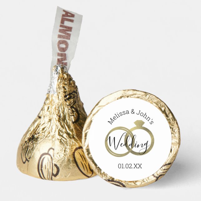 Elegant Gold Ring Wedding Hershey Kisses Hershey®'s Kisses® (Front)