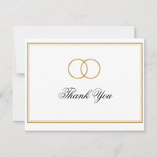 Elegant Gold Rings Classic Thank You Cards