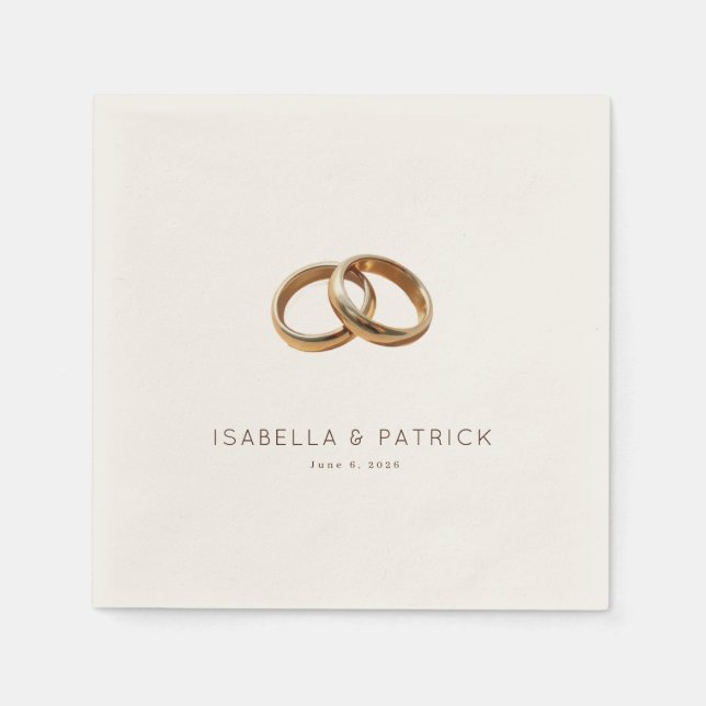Elegant Gold Rings Napkins (Front)