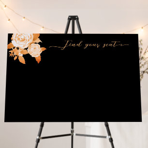 Elegant Gold Rose Black Blank Seating Charts Foam Board