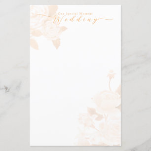 Elegant Gold Rose Black Blank Wedding Menu