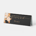 Elegant Gold Rose Black Table Reserved Sign | Zazzle