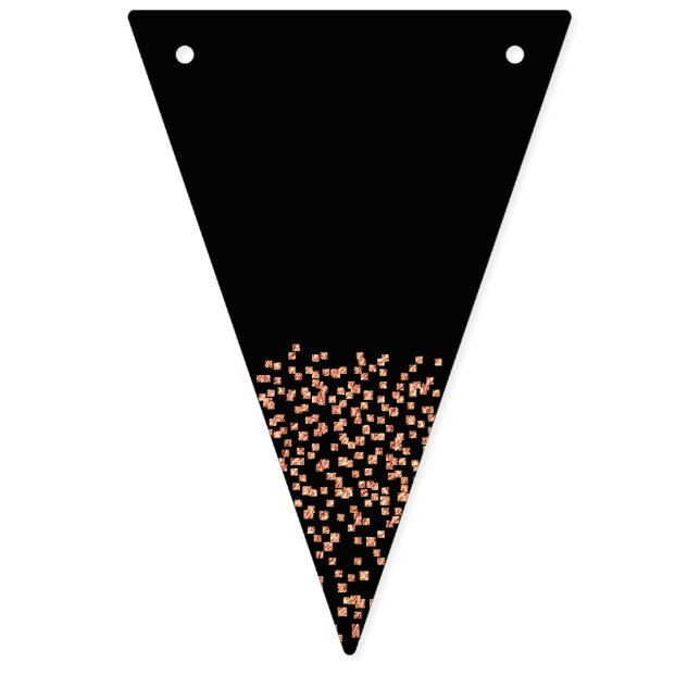 Elegant Gold Rose Black Wedding  Bunting Flags (First Flag)
