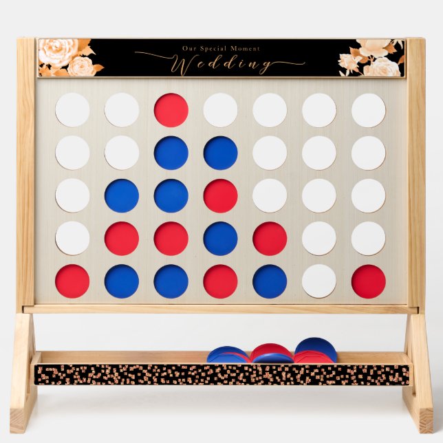 Elegant Gold Rose Black Wedding  Fast Four (Front)