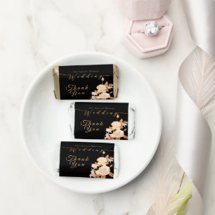Elegant Gold Rose Black Wedding Hershey's Miniatures