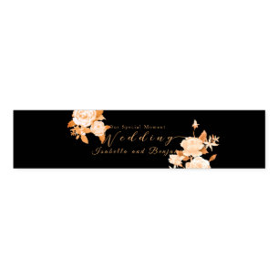 Elegant Gold Rose Black Wedding Napkin Bands